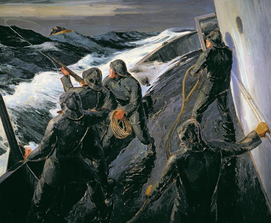 900x742 Rescue Painting By Thomas Harold Beament - Rescue Painting