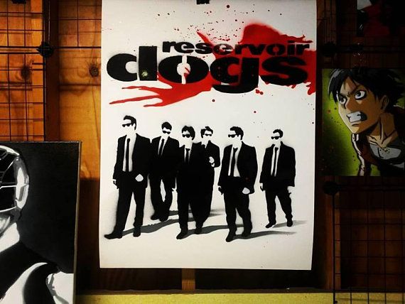 570x428 Reservoir Dogs Spray Paint Art On Canvas, Quentin Tarantino - Reservoir Dogs Painting
