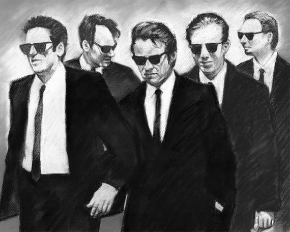 570x456 Reservoir Dogs Painting Poster Print Reproduction Drawing - Reservoir Dogs Painting