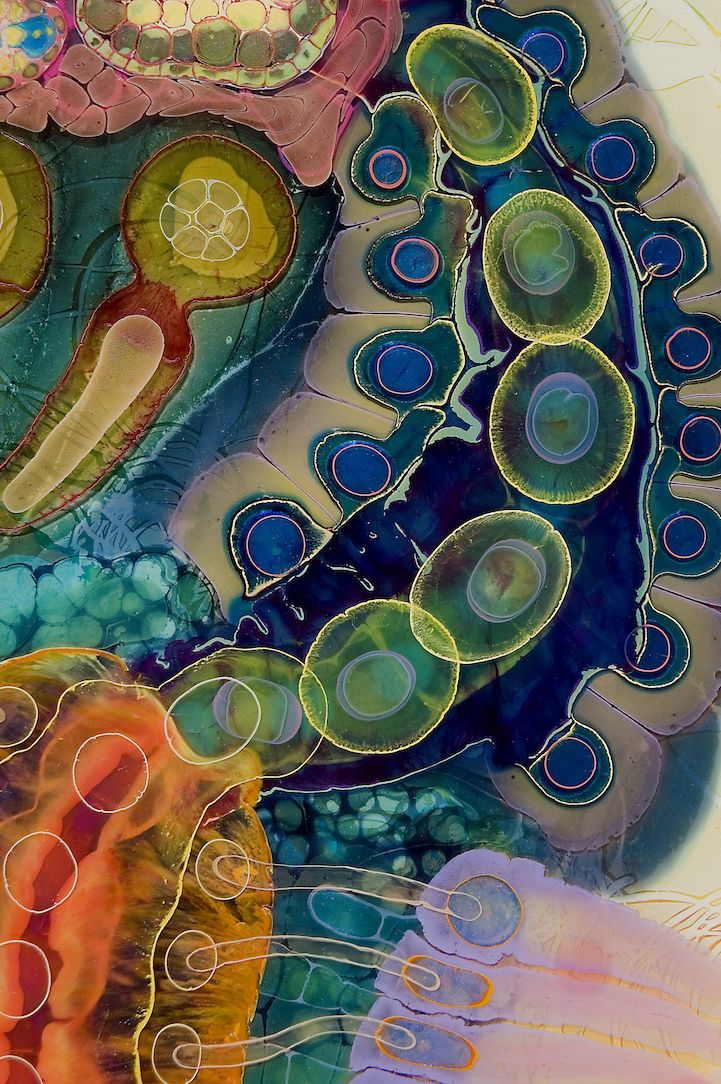 721x1084 Layered Resin And Paint Blend In Strikingly Psychedelic Paintings - Resin Painting