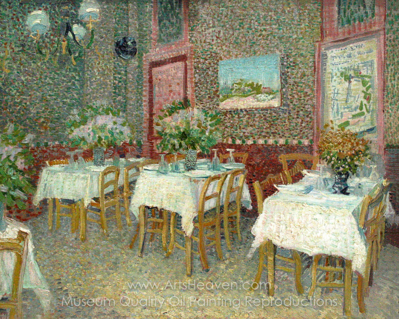 820x656 Reproduction Painting Vincent Van Gogh Interior Of A Restaurant - Restaurant Painting
