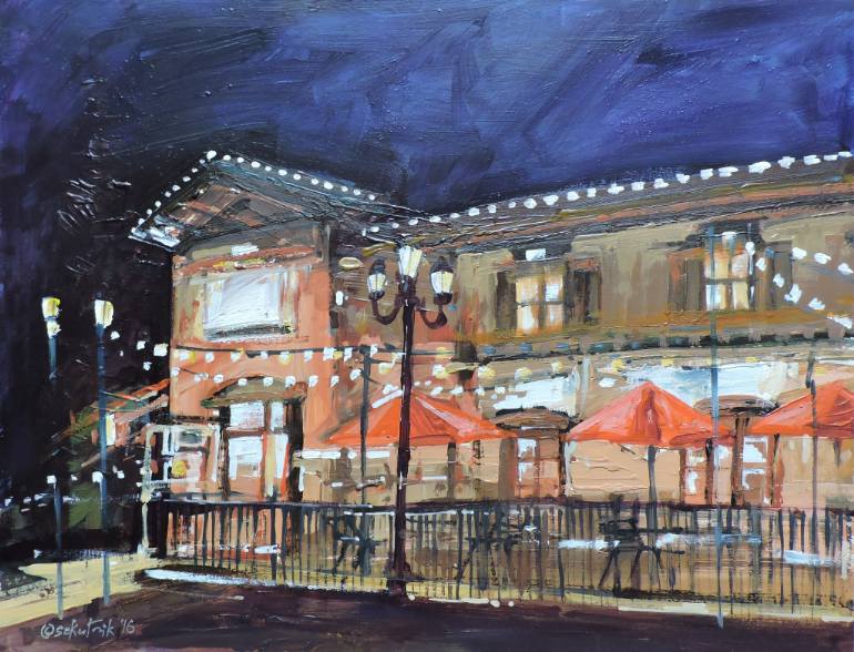 770x588 Saatchi Art Italian Restaurant Painting By Richard Szkutnik - Restaurant Painting