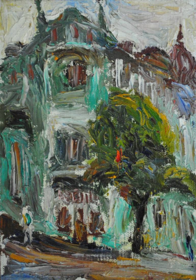 770x1100 Saatchi Art Kiev. Historical Building, Former Restaurant Leipzig - Restaurant Painting