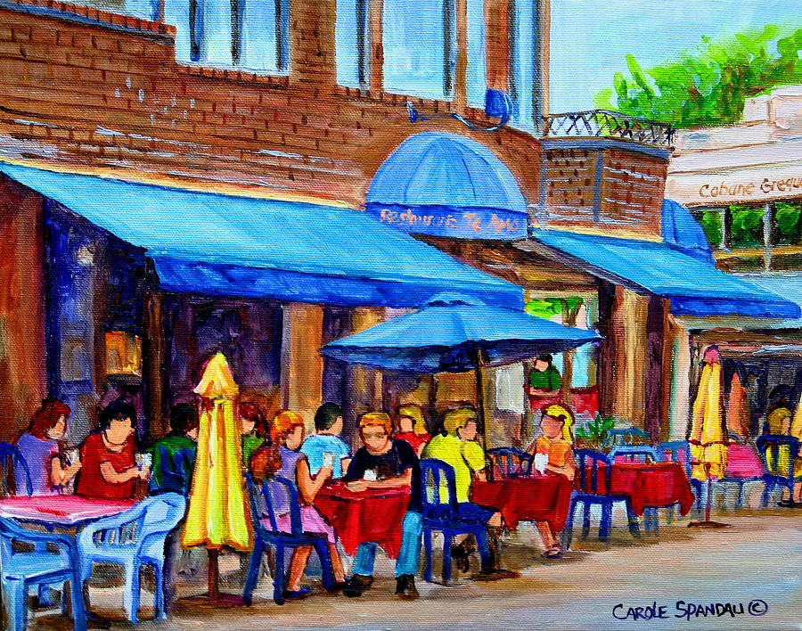 900x708 Ti Amo Restaurant Prince Arthur Street Montreal Painting By Carole - Restaurant Painting