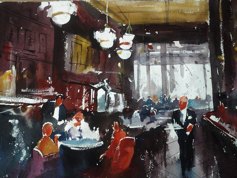 900x675 The French Restaurant Painting By Sarthak Palwankar - Restaurant Painting