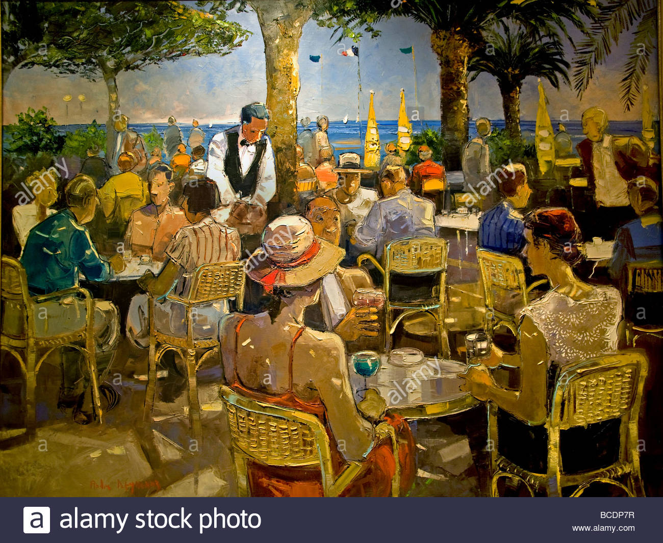 1300x1065 Nice France French Painting Bar Cafe Restaurant Stock Photo - Restaurant Painting