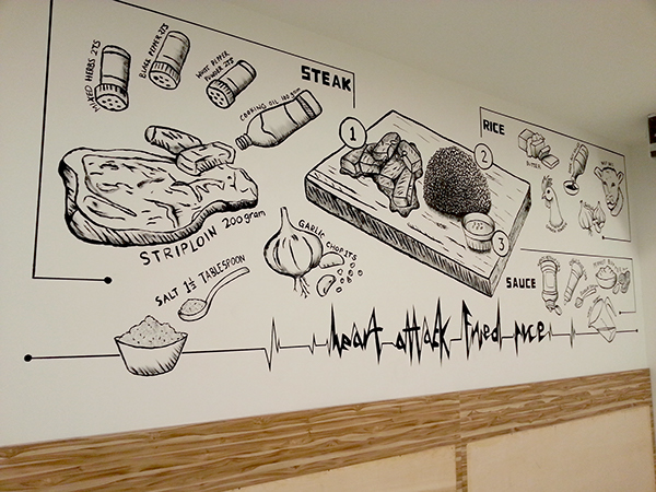 600x450 Eighteen Chefs Restaurant Wall Painting On Behance - Restaurant Wall Painting