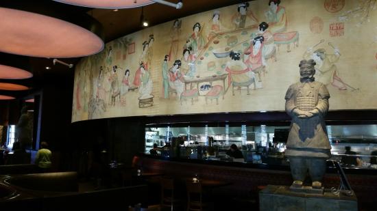 550x309 Inside Restaurant Wall Painting Over The Kitchen - Restaurant Wall Painting