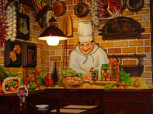 500x375 Wall Painting In A Spaghetti Restaurant. Jee Hee Kim - Restaurant Wall Painting