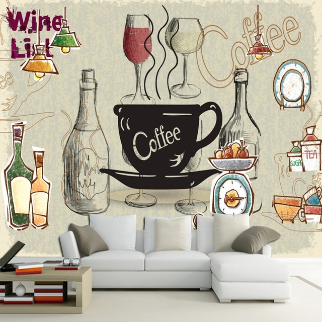 640x640 Custom 3d Mural 3d Cafe Restaurant European Style Wall Fresco - Restaurant Wall Painting