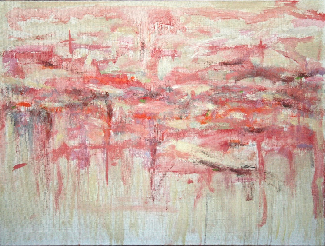 1058x800 Exhibit Of Abstract Paintings By Professor John Pacheco On Display - Resurrection Abstract Painting