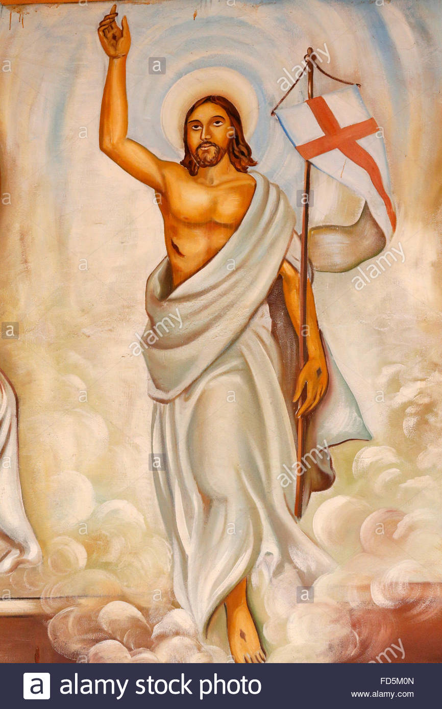 866x1390 Painting. Jesus Christ Resurrected Stock Photo 94167829 - Resurrection Of Jesus Christ Painting