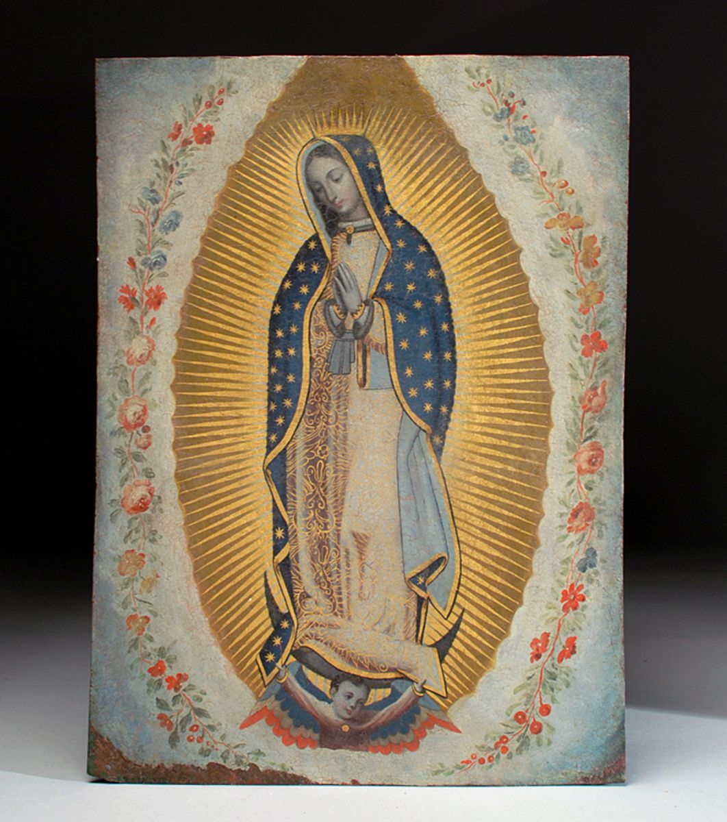 1062x1200 Robert Morris Fine Art Virgen De Guadalupe Copper Painting - Retablo Painting