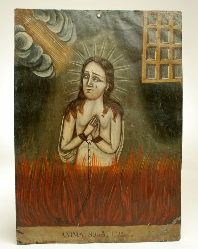 678x850 This Unique 19th Century Mexican Oil On Tin Retablo Painting - Retablo Painting