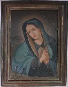 236x300 Antique 19th C. Spanish Colonial Religious Paintingretablo - Retablo Painting