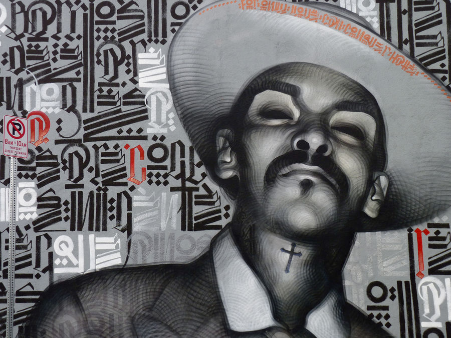 900x675 Street Art El Mac Amp Retna In Los Angeles Street Art Pictures - Retna Painting