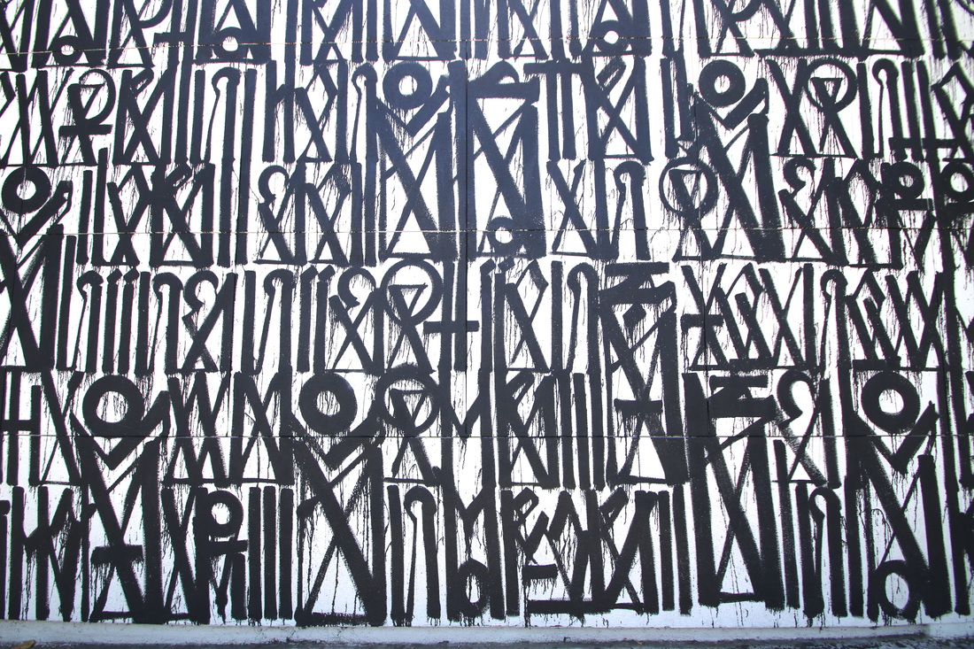 1100x733 Black Amp White Retna Mural - Retna Painting