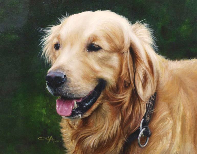 770x602 Saatchi Art Golden Retriever Portrait Painting By Fernando Olea - Retriever Painting