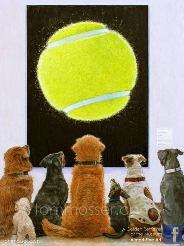 594x792 Artist Tom Mosser Reveals New Golden Retriever Painting - Retriever Painting
