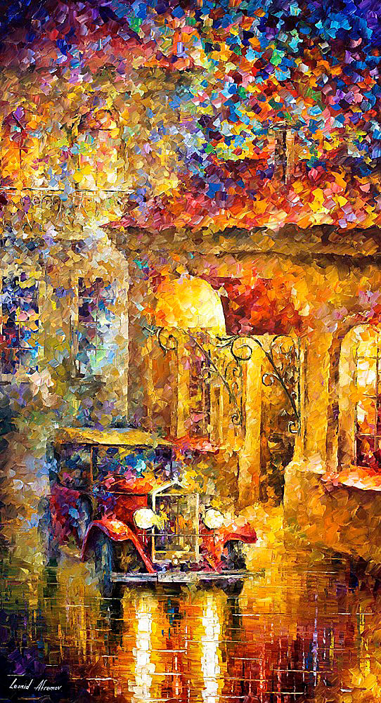 542x1000 Retro Car Near The House Palette Knife Oil Painting On Canvas By - Retro Painting