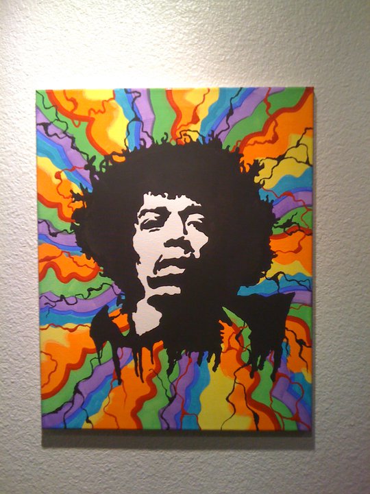 540x720 Retro Jimi Hendrix Painting By Los19 - Retro Painting