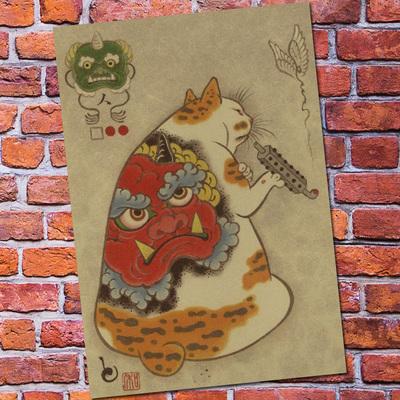 400x400 Vintage Poster Retro Wall Art Sticker Painting Living Room - Retro Painting