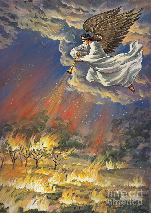 638x900 The First Angel Revelation 8 Painting By The Decree To Restore - Revelation Painting