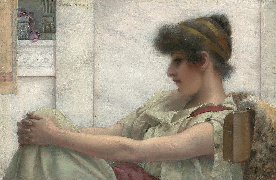 900x588 Reverie Painting By John William Godward - Reverie Painting