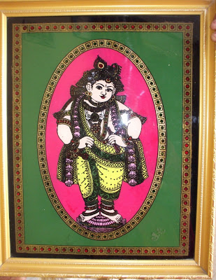 309x400 Reverse Glass Painting Krishna Sk Creative Center - Reverse Glass Painting
