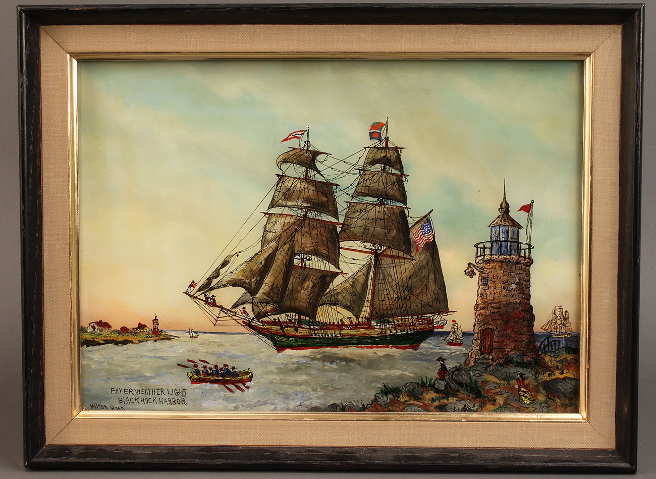 1300x949 Lot 143 Milton Bond Reverse Painting On Glass - Reverse Painting On Glass Artists