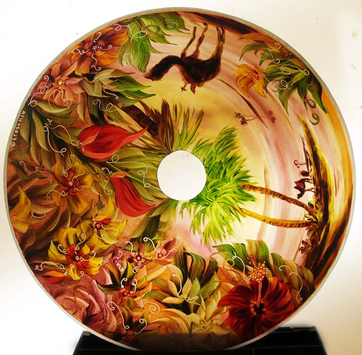 720x707 Jenny Floravita's Reverse Painted Lamp Shades, Call 925 625 7969 - Reverse Painting On Glass With Acrylics