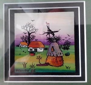 300x280 Original Oil Reverse Painting On Glass Ii - Reverse Painting On Glass With Acrylics