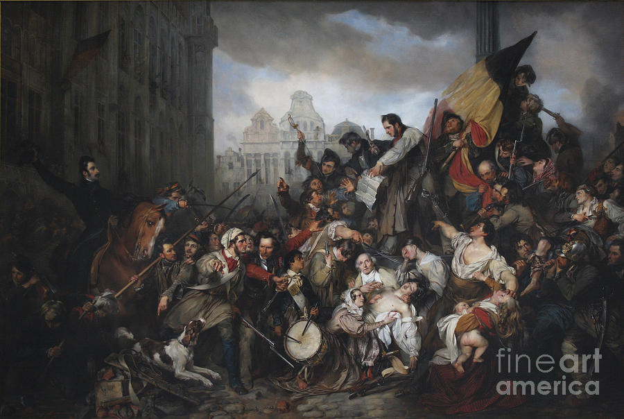 900x604 Episode Of The Belgian Revolution Painting By Celestial Images - Revolution Painting