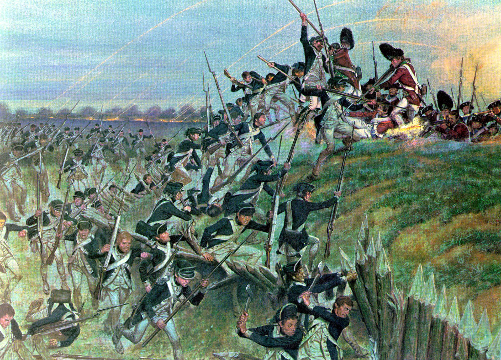 1909x1373 Images Of Our Army - Revolutionary War Battle Painting