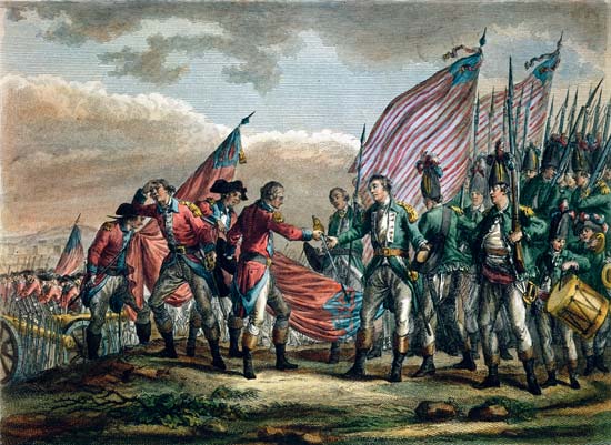 550x401 Revolution War Review - Revolutionary War Battle Painting