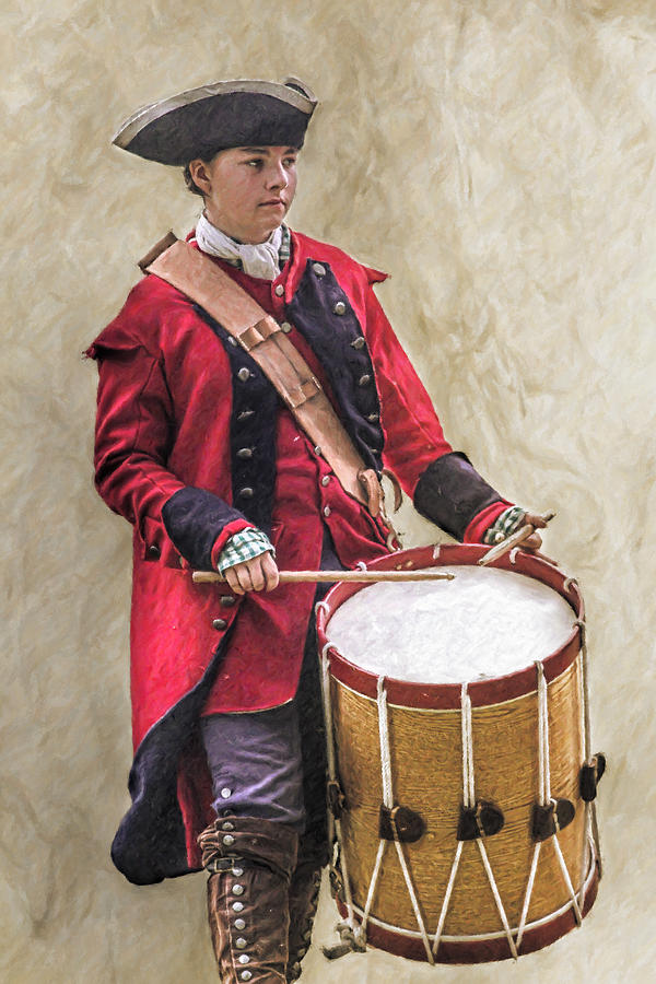 600x900 Royal Americans Drummer Boy Digital Art By Randy Steele - Revolutionary War Drummer Painting
