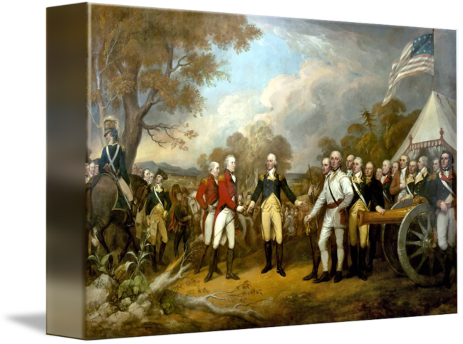 650x483 Revolutionary War Painting Showing The Surrender O By Stocktrek Images - Revolutionary War Painting