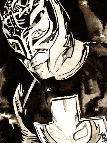 375x500 Rey Mysterio 18 X 24 Print Poster Painting Wwe Wcw Wwf Ecw Aaa - Rey Mysterio Painting