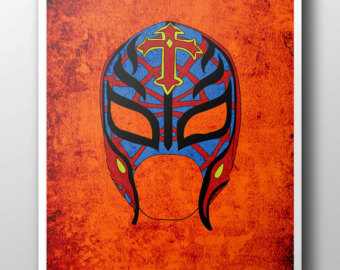 340x270 Vintage 90s The Mask Rey Mysterio High Flying Style Wrestling - Rey Mysterio Painting