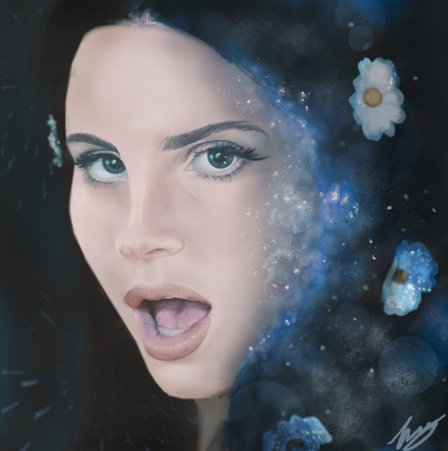890x897 Lana Del Rey Portrait Love Digital Painting By Messikaru - Rey Painting