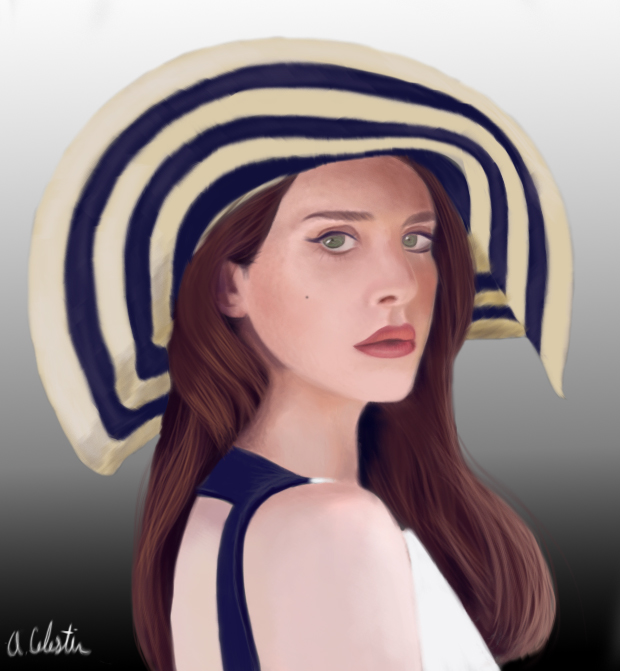 620x671 Lana Del Rey Painting By Ancito - Rey Painting