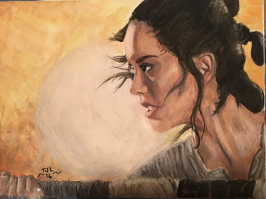 900x675 Rey Starwars Painting By Trent Lermon - Rey Painting