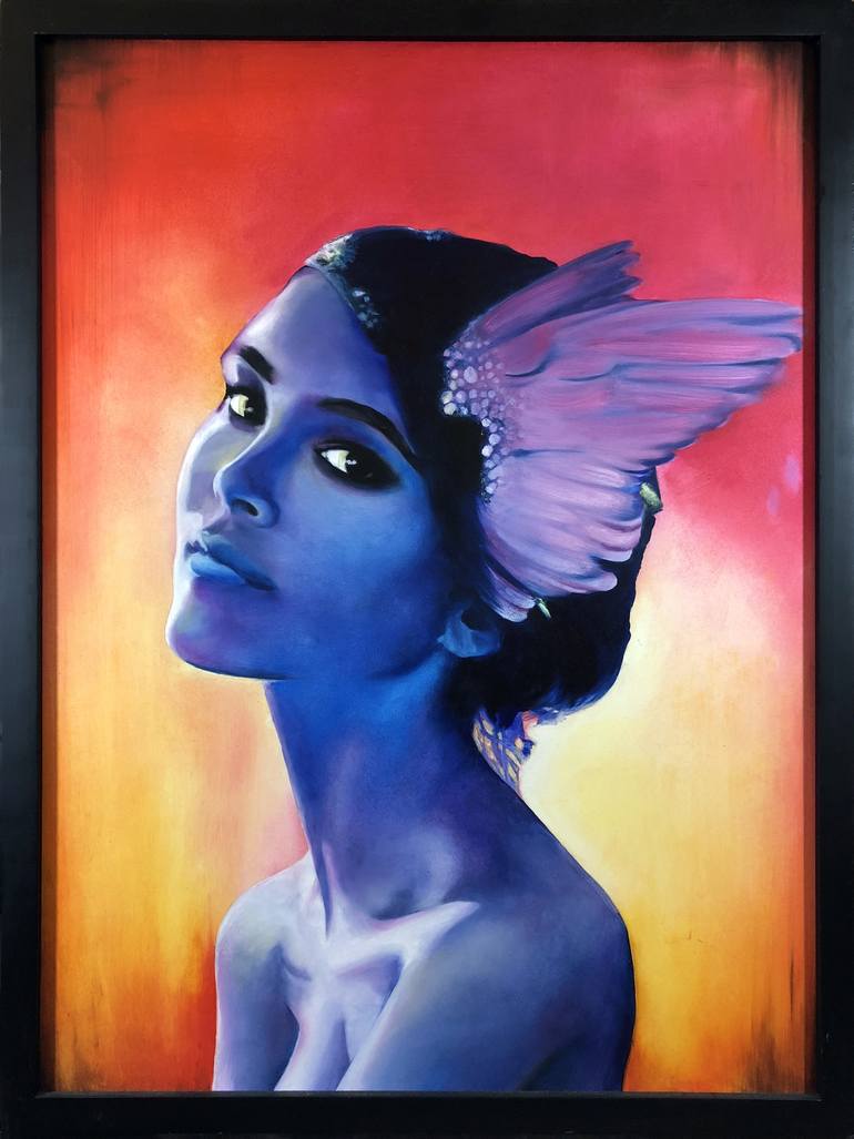 770x1027 Saatchi Art Mercurial Angel Painting By Ginger Del Rey - Rey Painting