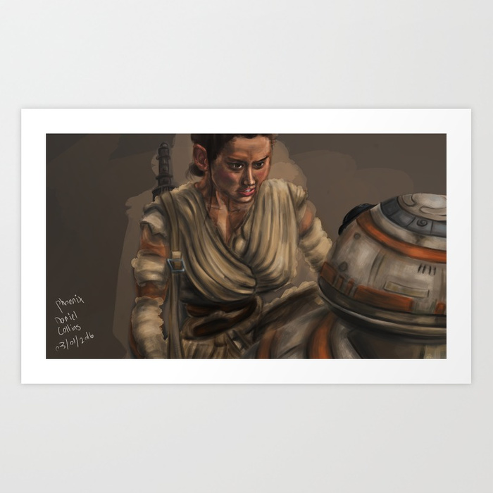 700x700 Fan Art Painting Rey Amp Bb8 Art Print By Phoenixdan Society6 - Rey Painting