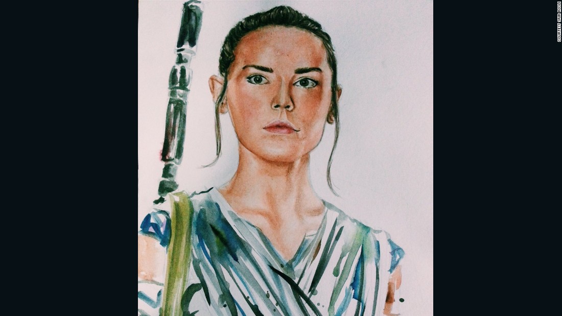 1100x619 New - Rey Star Wars Painting