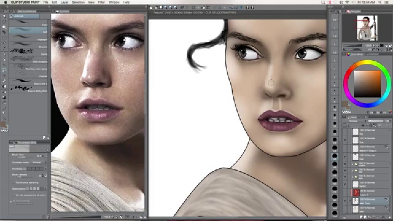 1280x720 Rey (Daisy Ridley Star Wars Vii) Digital Painting Timelapse - Rey Star Wars Painting
