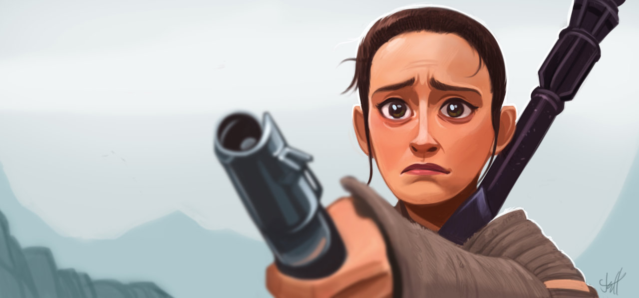1280x597 Rey - Rey Star Wars Painting