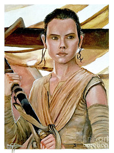 225x300 Rey Star Wars Paintings Fine Art America - Rey Star Wars Painting