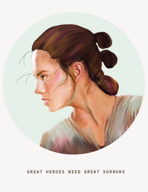 500x647 Star Wars Art Rey Star Wars Painting Star By Waywarddaughterart - Rey Star Wars Painting