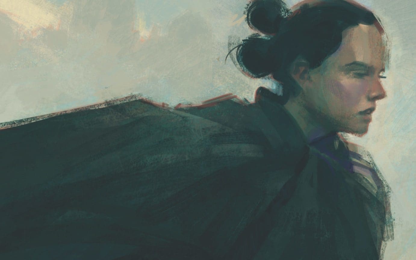 1382x864 The Art Of Star Wars The Last Jedi The Early Sketch Designs - Rey Star Wars Painting